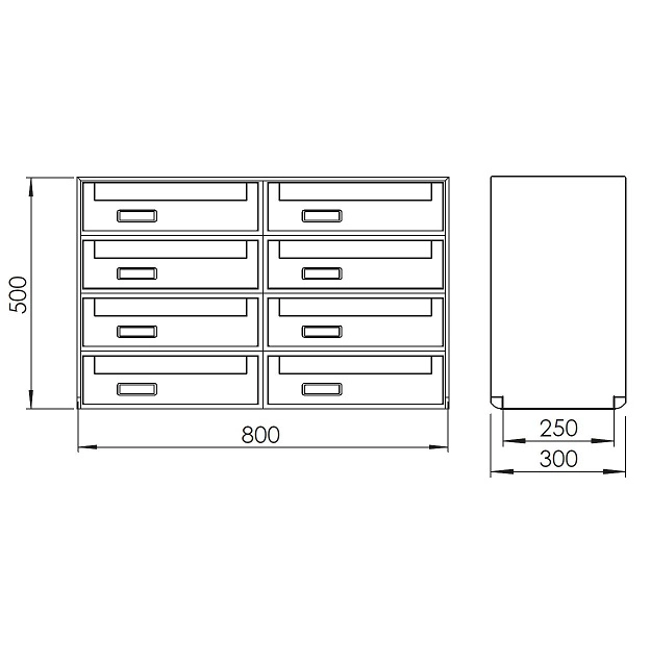 Vendita online Casellario postale bifacciale con ritiro posteriore SC6 da 3 a 12 cassette